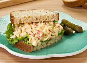 Hungry for breakfast? Try a bacon and eggs sandwich combo to start your day.